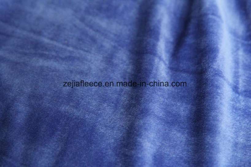 Super Soft Short Plush Velvet Fabric in Royal blue Color